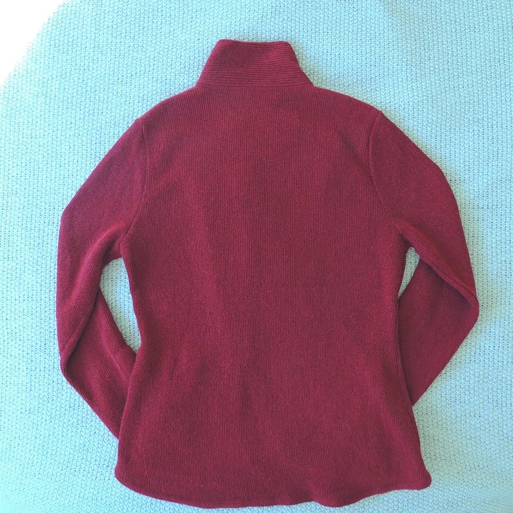NWOT Wool/Alpaca Red Zip-front Cardigan - Picture 9 of 13